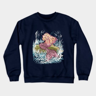 A little Mermaid sitting on a rock. Crewneck Sweatshirt